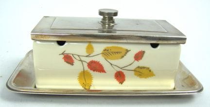 Art Déco Marmeladen Menage mit herbstlichen Blattd