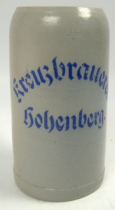 Brauereikrug aus Steingut "Kreuzbrauerei Hohenberg