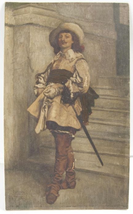 木板油画《绅士：路易十三时代（1861年）》，根据法国画家让-路易·欧内斯特·梅松尼耶的著名作品复刻
