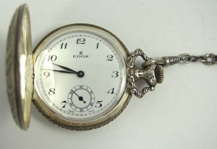 EDOX silver pocket watch, certified, 835 silver wa