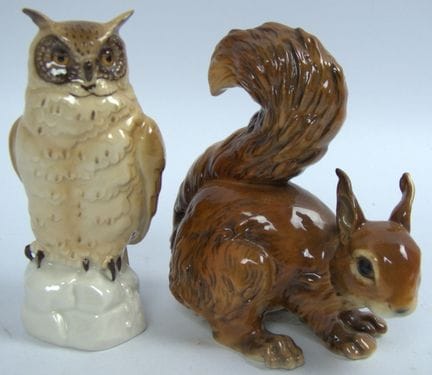 Zwei Goebel Figuren, ein Eichhörnchen, Modell Nr. 
