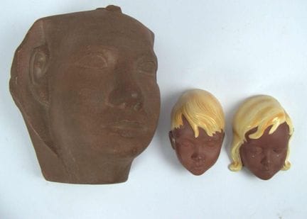 3 Skulpturen, dabei 1 Terrakotta Kopf sowie 2 Cort