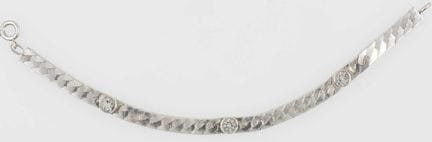 Bracelet set with rock crystal, made of 835 silver