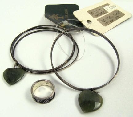 Lot of silver jewelry from a liquidation sale.