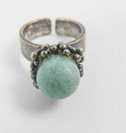 925 Larimar bead. Ring size 48.