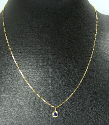 Necklace with pendant, 925 silver with gold platin