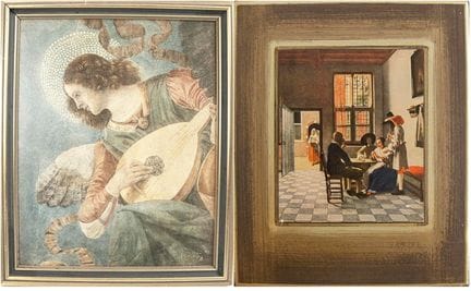 Two reproductions: 1) "Musical Angel" by Melozzo d