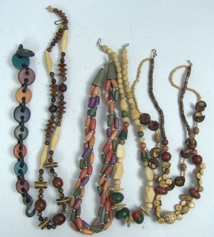 Lot Retro Modeschmuck Holzketten aus den 70/80er J