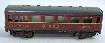 Fleischmann 411，DSG 餐车，金属材质，4轴，0号轨距。产自美军管区。状况良好，有使