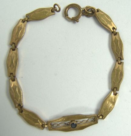 AM Gold Double Armband, wohl 1940er Jahre.