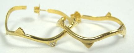 Hoop earrings, 925 sterling silver with gold plati