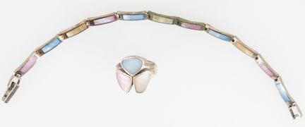 Bracelet with a matching ring made of 925 sterling