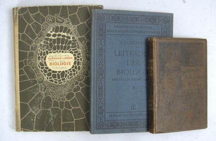 Three antique books, including *The Library of Ent