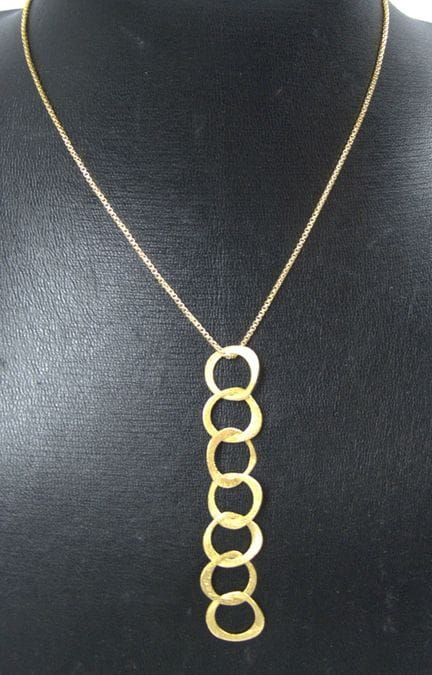 Necklace with pendant, 925 silver with gold platin