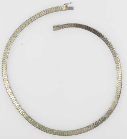 925 sterling silver necklace, two-tone. Length: ap