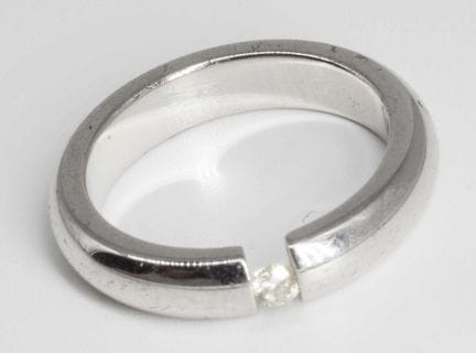 Women's ring, 925 sterling silver, set with a 0.08