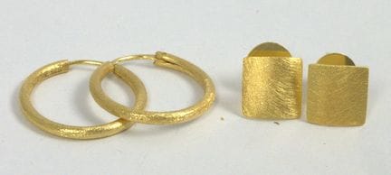 Two pairs of earrings, 925 sterling silver with go