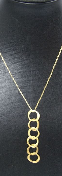 Necklace with pendant, 925 silver with gold platin