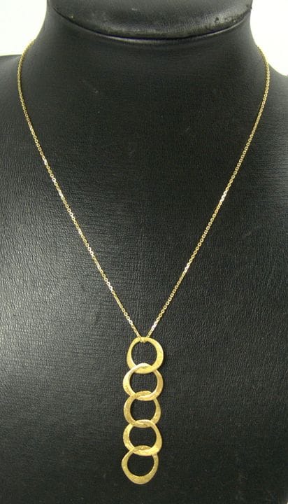 Necklace with pendant, 925 silver with gold platin