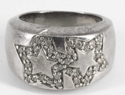 925 sterling silver ring with marcasite. Ring size