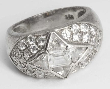Women's ring set with rock crystal, 925 sterling s