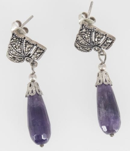 Earrings made of 925 sterling silver, set with ame