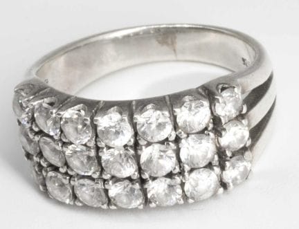 Women's ring, 925 sterling silver, ring size 55.