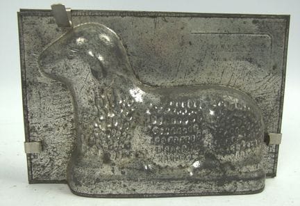 Metal Easter Lamb Baking Pan, Kaiser 1945. Length 