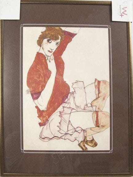 Egon SCHIELE (1890–1918) Print "Wally in a Red Blo