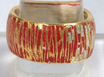 Women's ring, 925 sterling silver with gold platin