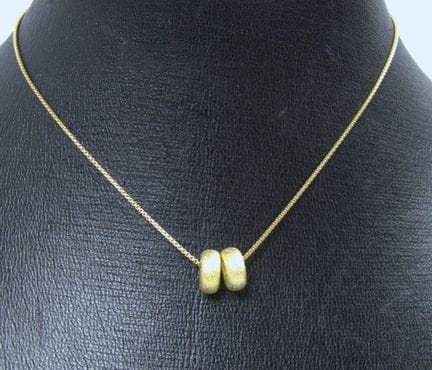 Necklace with pendant, 925 silver with gold platin