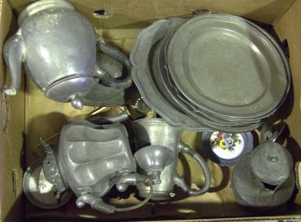 A batch of tin from a liquidation, approx. 6.7 kg