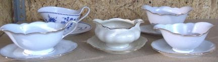 Lot of sauceboats, including 3 from Schirnding, 1 