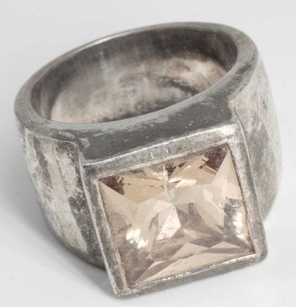 Women's ring made of 925 silver, ring size 55. 13 