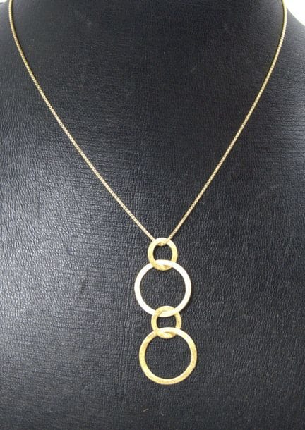 Necklace with pendant, 925 silver with gold platin
