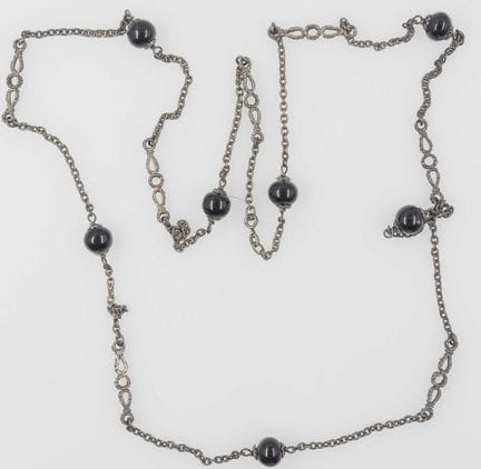 925 sterling silver necklace with onyx beads.