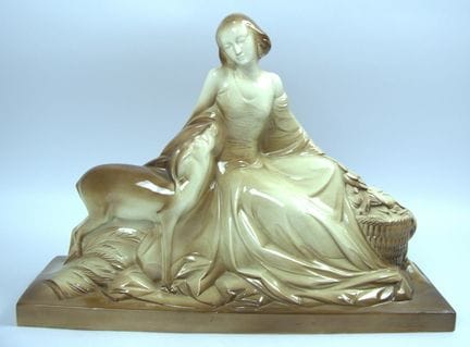 Pierre Polbert, Frankreich, Art Deco Keramikfigur,