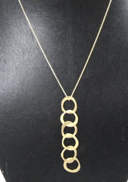 Necklace with pendant, 925 silver with gold platin