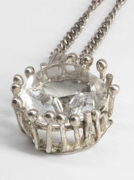 Rock crystal pendant with chain; both are certifie