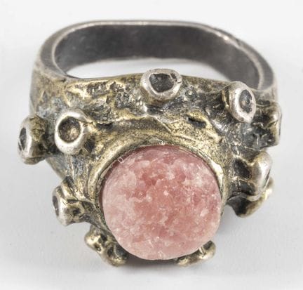 835 sterling silver ring with rhodochrosite. Ring 