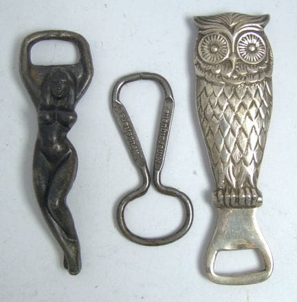 Three unusual bottle openers.
