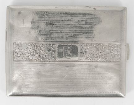 Alpacca-silver cigarette case.