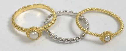 Women's rings, 925 silver, double gold-plated. Tot