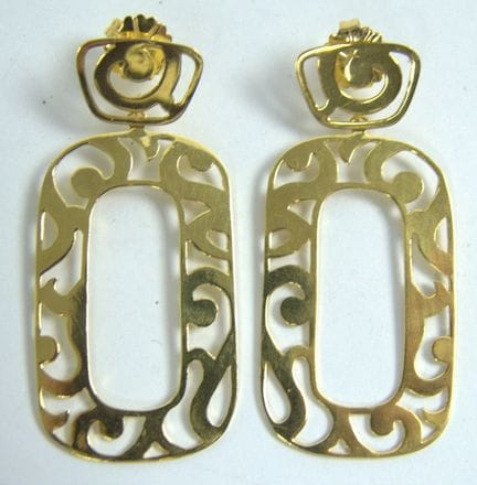 A pair of earrings, 925 sterling silver with gold 