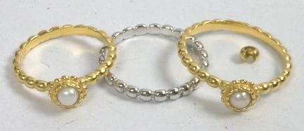 Women's rings, 925 sterling silver, double gold-pl