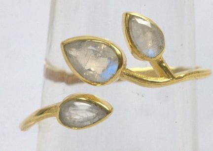 Women's ring, 925 sterling silver with gold platin