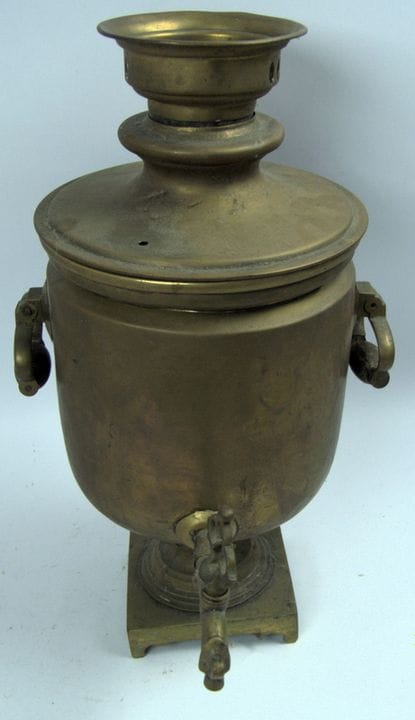 Antique brass samovar, likely from Russia. Height 