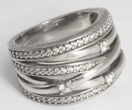 Women's ring, 925 silver, ring size 54.