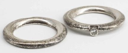 Double women's ring, 925 silver. 13.4 g