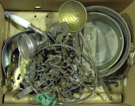 Solder metal from a dismantled unit.